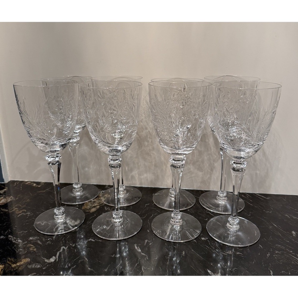 MCM Tiffin-Franciscan Mirabelle Water Goblets Wine Glasses Set For 8